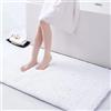 Homaxy Tappetino da bagno antiderapant,tappeto da bagno in morbida ciniglia, tappetino da bagno assorbente, lavabile in lavatrice, 60 x 120 cm, bianco