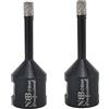 NBB Punta a tazza diamantata con M14, per foratura professionale a secco o ad umido su porcellana dura, ceramica, piastrelle, granito, marmo, veloce, durevole, per smerigliatrice angolare (2, 6mm)