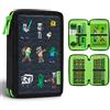 Borsello astuccio Minecraft, 3 Scomparti, con cancelleria