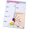aeioubaby.com Organizer Settimanale Magnetico, 4 Pennarelli Colorati, 12 Calamite, 1 Gomma | Calendario Frigo 43x32cm Lavagna Cucina | Organizer Memo Lista della Spesa Menù | Scatola idee regalo (Bianco, Francese)