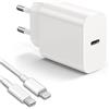 Bouge Caricabatterie rapido USB C per i Phone 14, Caricatore PD Type C da 30W Alimentatore Caricatore da Muro con cavo da USB C da 1.2 m Compatibile con i Phone13/12/11 Pro