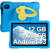 AOCWEI 2024 Tablet bambini 10 Pollici Android 13, 12(6+6) GB RAM 128GB ROM 512GB Espandibili |5G WiFi |6000mAh |Funzione AI |Doppia Fotocamera |Parenta lControl |Sistema Educativo |Custodia EVA