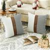 Merrycolor Set di 2 Nero Copricuscini Divano 50x50 cm, Patchwork Morbida Federe Cuscini Divano, Zip Nascosta Fodera per Cuscino Decorativo per Auto Giardino Campeggio Soggiorno Camera Letto