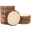 Kurtzy Dischi Legno Naturale Non Rifiniti (Confezione da 20) - 12-14 cm di Diametro e 10 mm di Spessore - Dischi in Legno Rustico Con Corteccia - Per Arti e Mestieri, Faidate, Decorazioni, Ornamenti