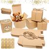 UGBO Scatola Regalo Bomboniera Matrimonio 50 Scatole Regalo Cartone Piccole Scatoline Portaconfetti Carta Kraft Scatole per Bomboniere per Comunione Matrimoni San Valentino Battesimo laurea (Marrone)
