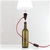 ORION LIGHTSTYLE Portalampada E27 per lampada fai da te, bottiglia di vino, adattatore per bottiglia, lampada da tavolo decorativa, bordeaux