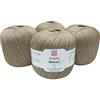 Panini Tessuti Phylum Titolo 5 confezione da n.4 Gomitoli da 100 gr cad. di Filo da Ricamo per Uncinetto in 100% Cotone ritorto Made in Italy