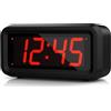 KWANWA Piccola scrivania/Lato del Letto/Digital Wall LED Sveglia con Grande 1.2 '' Time Display LED, Batteria AA Alimentato Solo, può Essere posizionato Ovunque Senza Cavo ingombrante, Colore Nero