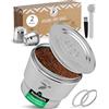 mahona Capsule ricaricabili Nespresso in acciaio inox - Capsule nespresso riutilizzabili per chi ama l'ambiente compatibili con le macchine per caffè Nespresso + portacapsule | mahona