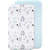 Lovely Hippo Lenzuola 80x160cm 2PZ - 2 Lenzuola con Angoli 100% Cotone per Letto Montessori 80x160cm (80 x 160 cm, Animali Blu)