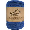 Corda Macrame 3 mm x 300 m, Filo di Cotone Naturale per Arazzo