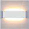Lightsjoy Applique da Parete Interno 16W 3000K LED Lampada da Parete Bianca Illuminazione per Camera da Letto Luce da Parate Corridoio Soggiorno Scala