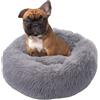 Paco Home Letto Per Cani Letto Per Gatti Soffice Cuscino Per Cani Ciambella Coperta Per Cesto Per Gatti Cesto Lavabile, Colore:Grigio, Dimensione:Ø60 cm