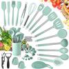 YUTUY Set di Utensili da Cucina in Silicone,51pcs, con 20 Ami, Manico in Acciaio Inossidabile resistente al calore,per Padella Antiaderente