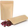 SumDirect 50 Pezzi Sacchetti con Chiusura di Kraft Carta Zip Richiudibili con Foglio di Mylar Rivestito,Buste per Alimenti Imballaggio per Chicco di caffè Foglia, Biscotti, Tee (13 * 21cm)