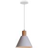 Hongho Moderno Apparecchi a Sospensione Industriale Retro Lampada Da Soffitto Illuminazione Vintage Apparecchio Metallo e Legno Lampada Da Soffitto Lampadario E27 (Bianco)