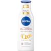 NIVEA Q10 Lozione di olio rassodante (250 ml), lozione nutriente per il corpo con olio di argan naturale e Q10, crema per il corpo rassodante per pelli mature e secche