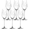 LEONARDO HOME LEONARDO Boccio - Set di 6 bicchieri da champagne in vetro di cristallo, con incisione floreale, capacità 340 ml, lavabile in lavastoviglie, set da 6 bicchieri da champagne con apertura stretta