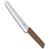 Victorinox Swiss Modern, Coltello professionale per pane e pasticceria, Lama extra affilata, bordo seghettato, 22 cm, Elegante manico in legno, Acciaio inox, marrone
