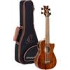 Ortega Guitars Travel Bass elettro-acustico - Serie Lizard - Ukulele Basso - include Gigbag - Acacia, Mogano (CAIMAN-BS-GB)