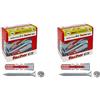 Fischer 10 Tasselli Duopower con Vite, 10 x 50 mm, per Muro pieno, Mattone Forato, Cartongesso, 544018 (Confezione da 2)