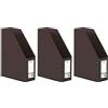D.RECT Portariviste PVC | copertina rigida rivestita in PVC | Dorso da 90 mm, A4 | Organizer | colore nero (Confezione da 3)