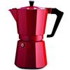 PEZZETTI Caffettiera espresso itale Xpress 6 tazze Alluminio Rosso