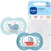 MAM Ciuccio originale, 16+ mesi, 94% di accettazione, adatto all'allattamento, consigliato dalle ostetriche, delicato sui denti, in silicone SkinSoft, balena/barca, 2 pezzi