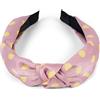 styleBREAKER Cerchietto donna a pois con nodo stile Rockabilly,Rosa-giallo | Fascia 5 cm, anima flessibile, rivestimento in poliestere, non stringe, per circonferenza testa 54-58 cm.