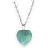 ASTER ALHELÍ - Collana Donna di Pietre Semipreziose a Forma di Cuore - Gioielli Donna Ciondolo Amuleto con Catena in Acciaio Inossidabile - Ideale da Regalare (Avventurina Verde)
