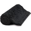 MIULEE Tappeto Bagno Antiscivolo in Ciniglia ad Alta Igroscopicità Tappeto da Bagno Super Morbido Lavabile in Lavatrice Tappeto per Casa Moderna Camera da Letto Ingresso 1 Pezzo 40X60 CM Nero