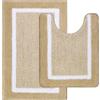 Pauwer Tappeto Bagno 2 pezzi, Tappetino Bagno Super Assorbente, Tappeto Doccia in Microfibra, Lavabile in Lavatrice, Ultra Morbido Tappetino Doccia, Forma di U, Tappetini per il Bagno, 50x80+50x60cm