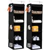 BrilliantJo Set di 2 Organizer Armadio, Portattuto da Appendere con 5 Scomparti con 6 Tasche Laterali a Rete per Vestiti, con 2 Ganci Organizzatore Armadio da 30 x 30 x 108 cm, Nero