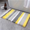 MIULEE Tappeto a Pelo Morbido Tappeto in Microfibra Assorbente all'Ingresso Casa Lavabile per Bagno Doccia per Soggiorno e Cameretta Bambini Ingresso Interno 1 Pezzo 40X60 CM Giallo Grigio