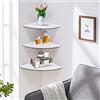 Raguso Set di 3 Mensole ad Angolo Easy , 3 Pezzi mensola angolare Galleggiante a Muro Rack di stoccaggio scaffali mobili per la casa Ufficio Soggiorno Arredamento Bagno Bianco