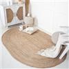 RAJRANG Tappeti intrecciati in juta - Runner ovale intrecciato Boho per arredamento domestico 100% juta naturale - 60 x 36 pollici