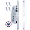 GAMOBIFER Serratura AGB Porta Interna a Incasso per Bagno WC serie CENTRO (FRONTE 18x196, SCROCCO E CATENACCIO, CROMATO OPACO)
