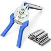 QWORK Pinza da Giardino Rapid, morsetti per recinzione da giardino Morsetto per occhi + 600 clip per fascette metalliche