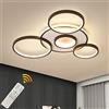 WayLuoung Plafoniera A LED | Lampada Da Soffitto Moderna A 4 Anelli Per Soggiorno | Cerchio Tondo Nera 58W/Ø70cm | Dimmerabile 2700K-6500K Con Telecomando | Lampada Da Soffitto Per Interni Da Ristorante