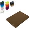 EXKLUSIV HEIMTEXTIL Lenzuolo con angoli elasticizzati in microfibra 180-200 x 200-220 cm + 40 cm, colore: cioccolato