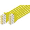 DIGITUS Cavo LAN Cat 6A - 2 m - 10 pezzi - S/FTP schermato - 10 Gbit/s - 500 MHz - PoE++ - AWG 26/7 - LSZH - Cavo di rete RJ45 - Compatibile con Cat6 e Cat7 - Giallo