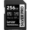 Lexar Silver Pro SD Scheda SD 256GB, Scheda di memoria UHS-II, V60, U3, C10, Scheda SDXC, Fino a 280 MB/s di lettura, per Fotografi Professionisti, Videografi, Appassionati (LSDSIPR256G-BNNAA)