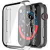 Misxi [2 Pezzi] Trasparente Custodia Rigida con Vetro Temperato Protezione Schermo per Apple Watch Serie 9 Serie 8 Serie 7 41mm, HD Ultra Sottile Anti-Graffio Protettiva Cover per iWatch