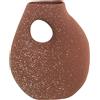 DRW Vaso astratto da tavolo in ceramica in terracotta screziata 25x12x30cm