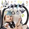 Funsland Giocattolo a Spirale Passeggino Neonato - Giochi Passeggino Neonati Regalo per 0 3 6 Mesi, Peluche Giocattolo a Spirale con Musica per Culla Neonato/Seggiolino Auto, Volpe Grigio