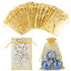CLTPY 100pcs 15x20cm Sacchetti Regalo Oro, Organza per Nozze, Caramella Partito, Gioielli, Confetti Festa