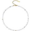 COAI Collana Girocollo di Perle di Pietre Dure Naturali Perline di Howlite per Donne