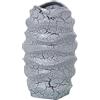 DRW Vaso da tavolo in ceramica in grigio craquelé e argento 20 x 33 cm, bocca 10 x 10 cm