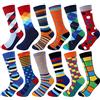 Jeasona Calze Uomo Colorate Lunghe Fantasia Cotone Divertenti Novità Cool Multipack Regali per Uomo 43-46 (Rosso, 12)