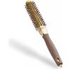 Olivia Garden Expert Blowout Speed - Oro & Marrone - 25 - Spazzola rotonda in ceramica con corpo extra lungo per messe in piega 25% più veloci